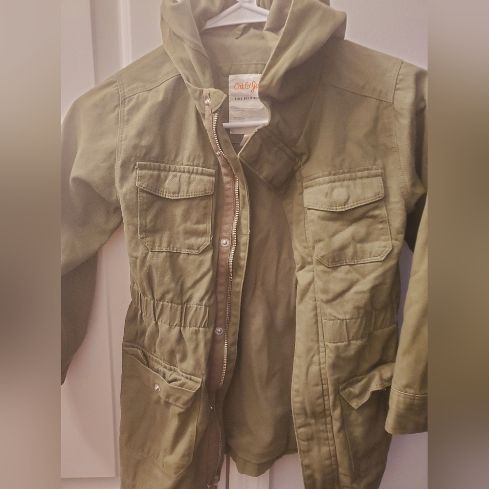 Cat & Jack Olive Utility Jacket with Label Detail